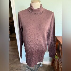 Athleta Women’s Maroon Purple Flurry Blizzard Gradient Turtleneck Size XL